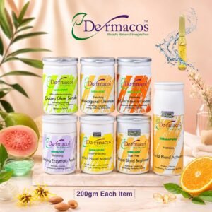 Dermacos Brighten Up Facial Kit (200gm) Pack of 7 + FREE Skin Lightning Ampoule (2ml)