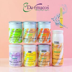 Dermacos Brighten Up Facial Kit (200gm) Pack of 7 + FREE Skin Lightning Ampoule (2ml)