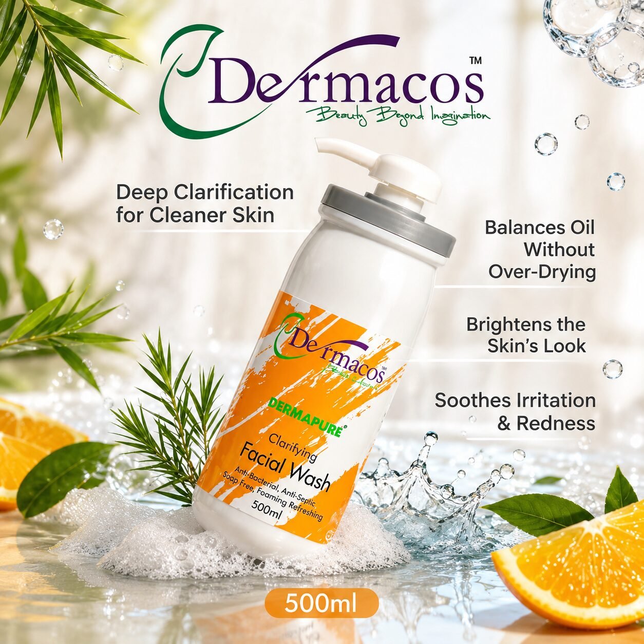Dermacos Clarifying Facial Wash (500ml)