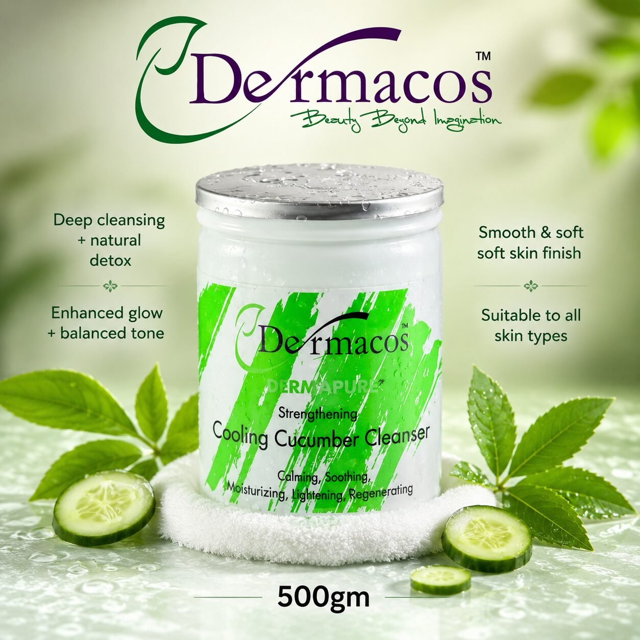Dermacos Cooling Cucumber Cleanser (500gm)