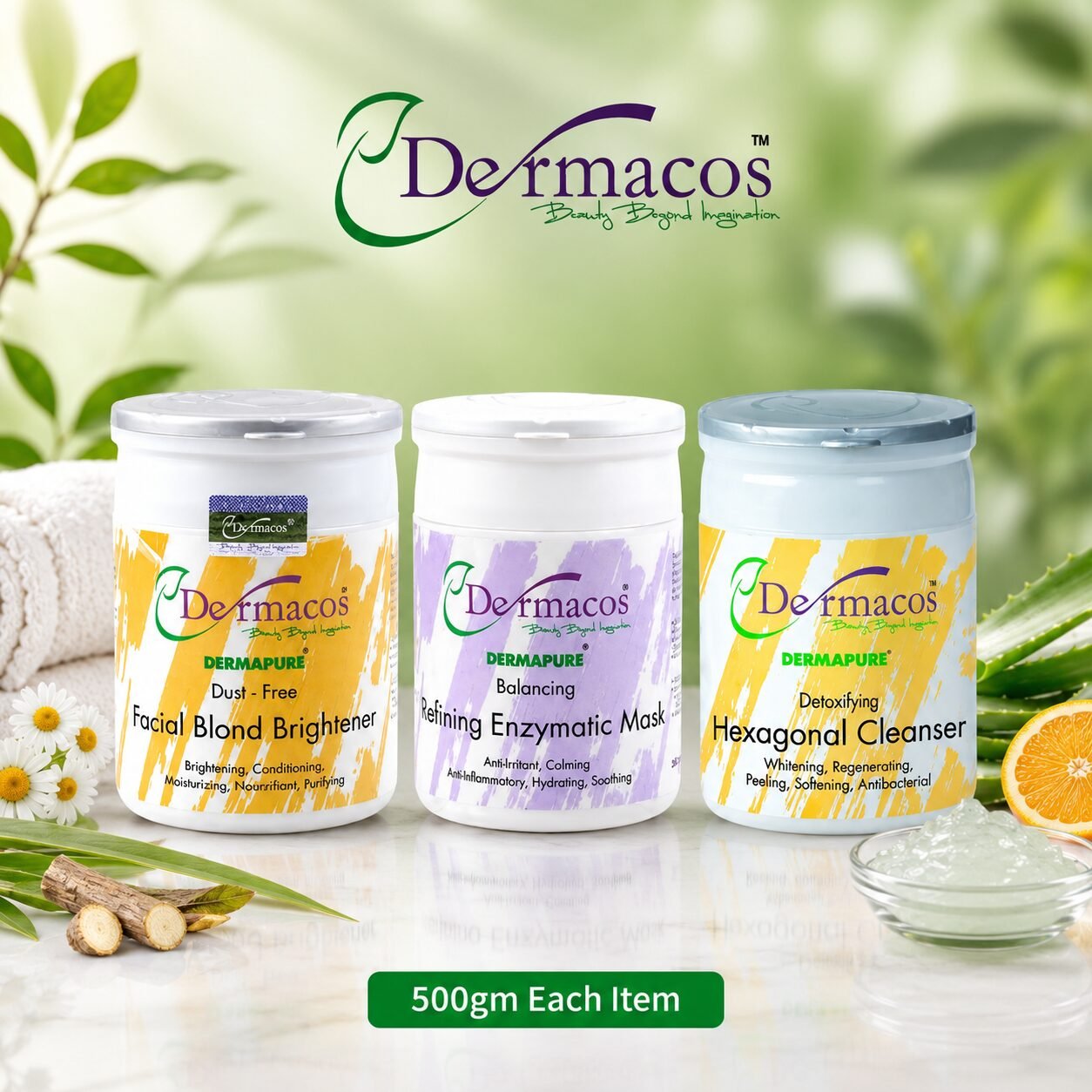 Dermacos Facial Jars Combination-2 (500ml Each) Pack of 3