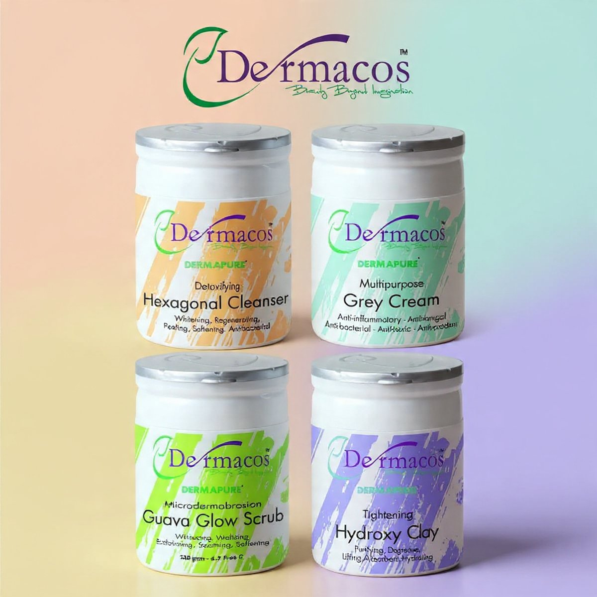 Dermacos Facial Jars Combination-3 (500ml Each) Pack of 4