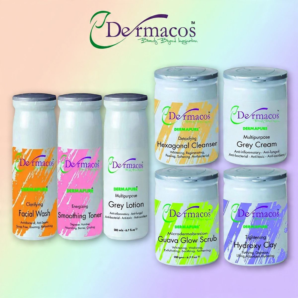 Dermacos Facial Kit Combination-1 (500gm Each) Pack of 7