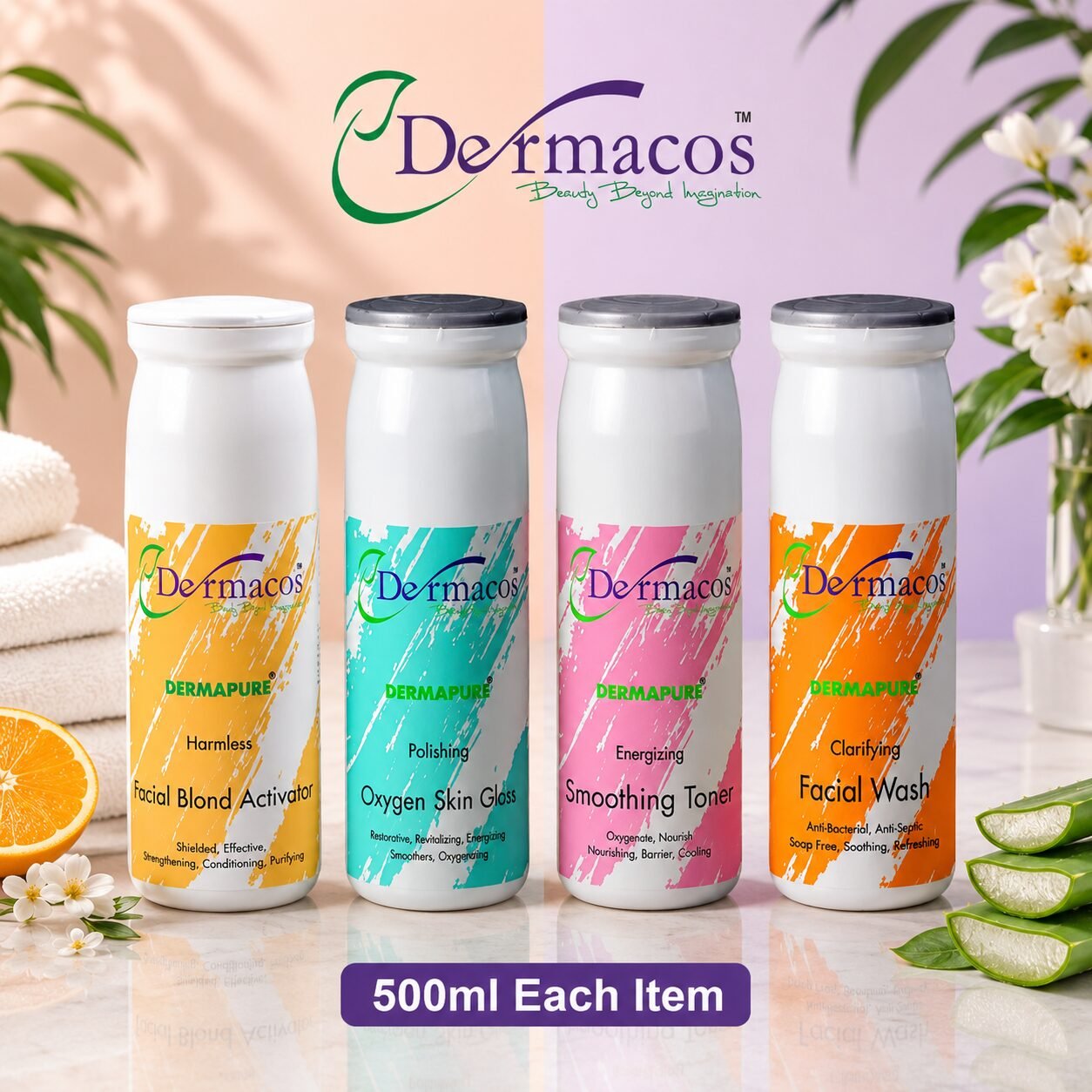Dermacos Facial Tubes Combination-1 (500ml Each) Pack of 4