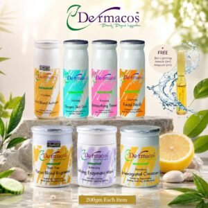 Dermacos Flawless Fusion Facial Kit (200ml Each) Pack of 7 + FREE Skin Lightning Ampoule (2ml)