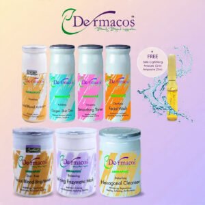 Dermacos Flawless Fusion Facial Kit (200ml Each) Pack of 7 + FREE Skin Lightning Ampoule (2ml)
