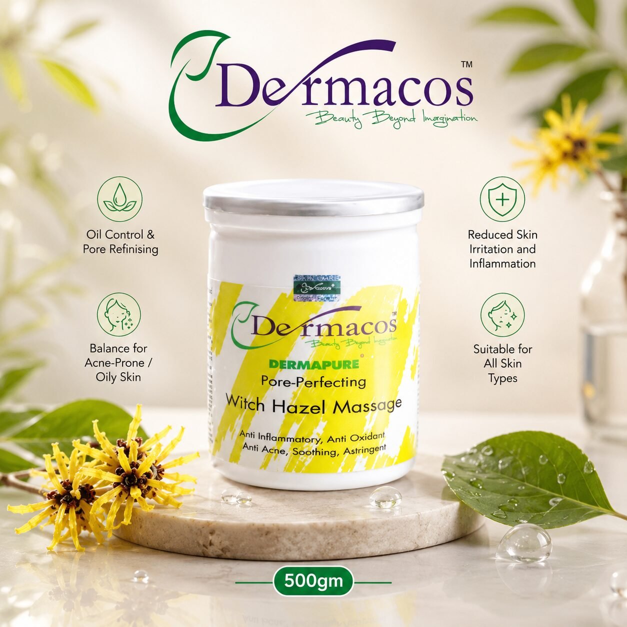 Dermacos Witch Hazel Massage (500gm)