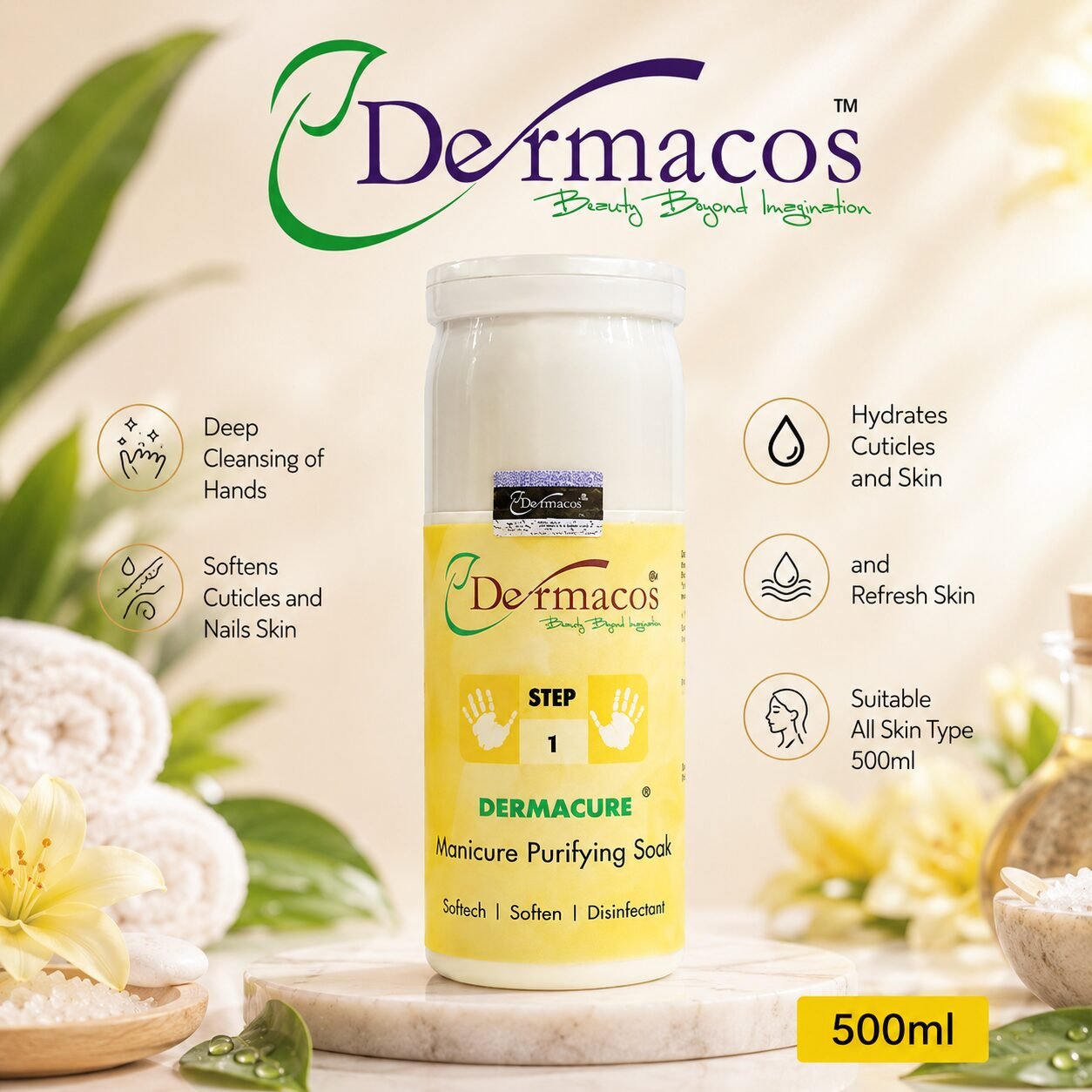 Dermacos Manicure Purifying Soak (500ml)