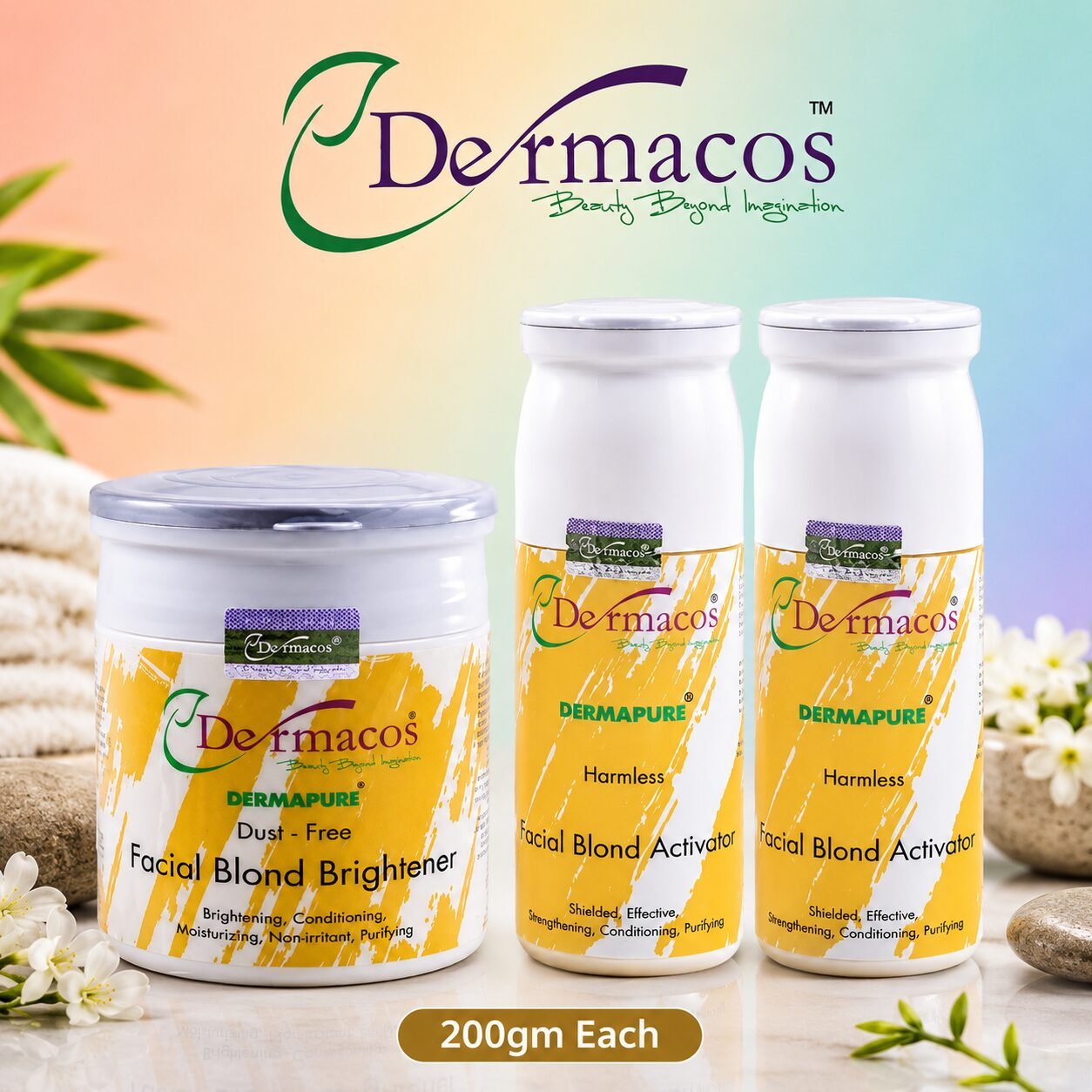 Dermacos Skin Polish Kit (2 Activators & 1 Brightener) 200ml Each