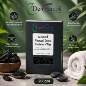 Dermacos Activated Charcoal Liposoluble Depilatory Wax (200gm)