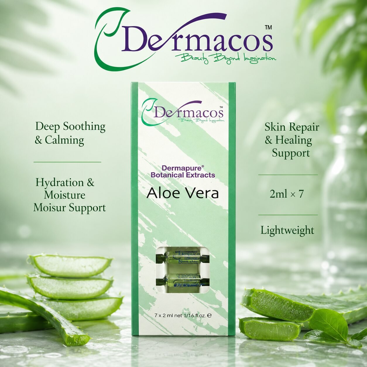 Dermacos Dermapure Aloe Vera Extract Ampoule (2ml) Pack of 7