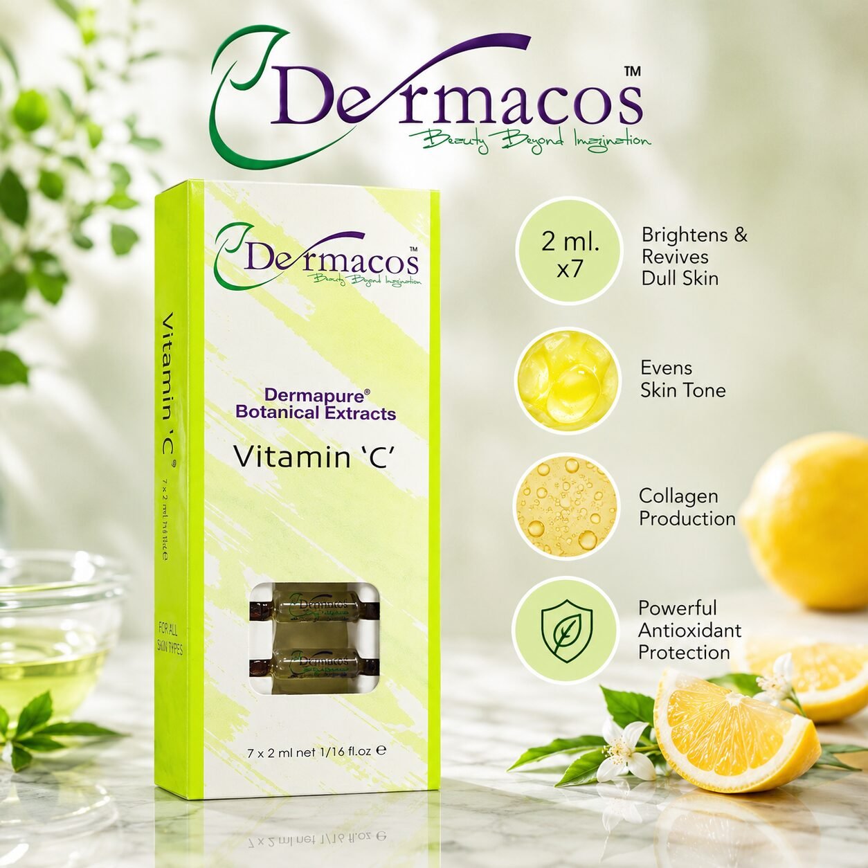 Dermacos Dermapure Botanical Vitamin-C Ampoule (2ml) Pack of 7