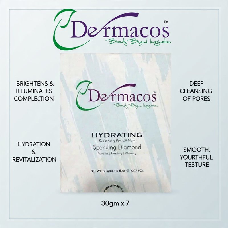 Dermacos Rubberizing Peel-Off Mask Sparkling Diamond (30gm) Pack of 7