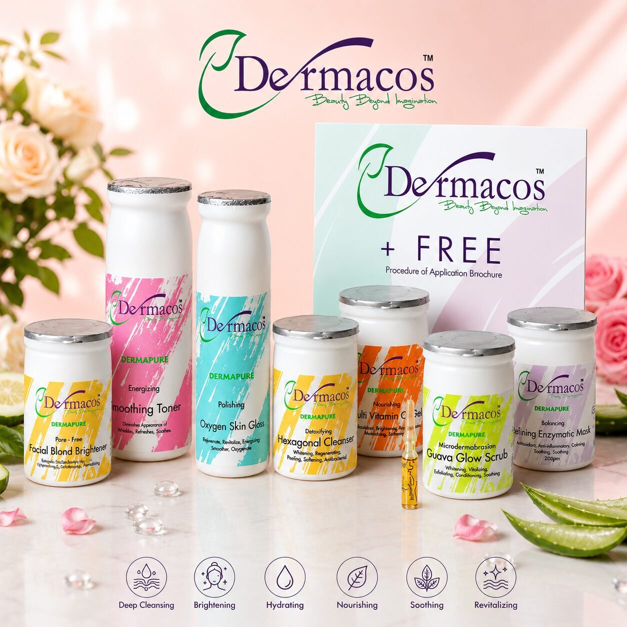Dermacos Skin Glowing Facial Polish Kit (Pack of 8)