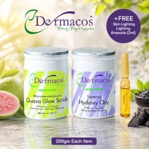 Dermacos Guava Glow Scrub + Hydroxy Clay (200gm Each) Pack of 2 Deal + FREE Skin Lightning Ampoule (2ml)