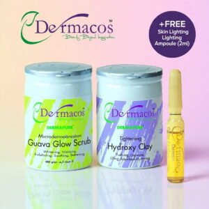 Dermacos Guava Glow Scrub + Hydroxy Clay (200gm Each) Pack of 2 Deal + FREE Skin Lightning Ampoule (2ml)